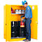 Armoire de sécurité Justrite FM Vertical Drum Sure-Grip® EX, pour 1x fût de 200 litres, portes à fermeture manuelle, jaune