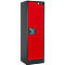 Armoire de sécurité Q Classic 90 Asecos, l. 600 x P 615 x H 1953 mm, porte fixée à droite, 6 tiroirs en acier à ouverture intégrale, gris anthracite/rouge signalisation (RAL 3020)
