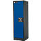 Armoire de sécurité type 90, l. 600 mm, porte fixée à gauche, 6 tiroirs, bleu gentiane