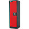 Armoire de sécurité type 90, l. 600 mm, porte fixée à gauche, 6 tiroirs, rouge circulation