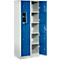 Armoire de stockage, avec porte centrale, Largeur intérieure des compartiments 350 mm, largeur 700 mm, 10 casiers, bleu gentiane