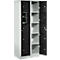 Armoire de stockage, avec porte centrale, Largeur intérieure des compartiments 350 mm, largeur 700 mm, 10 casiers, noir ébène