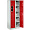 Armoire de stockage, avec porte centrale, Largeur intérieure des compartiments 350 mm, largeur 700 mm, 10 casiers, rouge feu