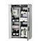Armoire de stockage de sécurité combinée de type 90 asecos K-PHOENIX-90, portes battantes et pliantes avec système d'arrêt de porte, façade gris clair, L 1197 x P 617 x H 1969 mm