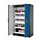 Armoire de stockage de sécurité type 90 asecos Q-CLASSIC-90, portes à charnières, façade bleu gentiane, L 1193 x P 615 x H 1953 mm