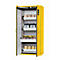 Armoire de stockage de sécurité type 90 asecos S-CLASSIC-90, portes à charnières avec système d'arrêt de porte, façade en jaune de sécurité, L 896 x P 616 x H 1968 mm