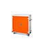 Armoire mobile pour chargement d'ordinateur portable, L 1310 x P 500 x H 1250 mm, 30 compartiments, verrouillage 2 points, 2 roulettes avec frein, orange