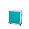 Armoire mobile pour chargement d'ordinateur portable, L 1310 x P 500 x H 1250 mm, 30 compartiments, verrouillage 2 points, 2 roulettes avec frein, turquoise