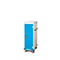 Armoire mobile pour chargement d'ordinateur portable, L 530 x P 1250 x H 500 mm, 10 compartiments, verrouillage 2 points, 2 roulettes avec frein, bleu clair