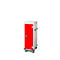 Armoire mobile pour chargement d'ordinateur portable, L 530 x P 1250 x H 500 mm, 10 compartiments, verrouillage 2 points, 2 roulettes avec frein, rouge trafic