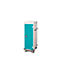Armoire mobile pour chargement d'ordinateur portable, L 530 x P 1250 x H 500 mm, 10 compartiments, verrouillage 2 points, 2 roulettes avec frein, turquoise