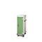 Armoire mobile pour chargement d'ordinateur portable, L 530 x P 1250 x H 500 mm, 10 compartiments, verrouillage 2 points, 2 roulettes avec frein, vert