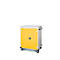 Armoire mobile pour chargement d'ordinateur portable, L 920 x P 500 x H 1060 mm, 16 compartiments, verrouillage 2 points, 2 roulettes avec frein, jaune