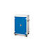 Armoire mobile pour chargement d'ordinateur portable, L 920 x P 500 x H 1250 mm, 20 compartiments, verrouillage 2 points, 2 roulettes avec frein, bleu gentiane