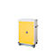 Armoire mobile pour chargement d'ordinateur portable, L 920 x P 500 x H 1250 mm, 20 compartiments, verrouillage 2 points, 2 roulettes avec frein, jaune