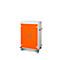 Armoire mobile pour chargement d'ordinateur portable, L 920 x P 500 x H 1250 mm, 20 compartiments, verrouillage 2 points, 2 roulettes avec frein, orange