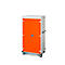 Armoire mobile pour chargement d'ordinateur portable, L 920 x P 500 x H 1540 mm, 26 compartiments, verrouillage 2 points, 2 roulettes avec frein, orange