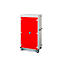 Armoire mobile pour chargement d'ordinateur portable, L 920 x P 500 x H 1540 mm, 26 compartiments, verrouillage 2 points, 2 roulettes avec frein, rouge trafic