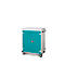 Armoire mobile pour chargement d'ordinateur portable, L 930 x P 500 x H 1060 mm, 16 compartiments, verrouillage 2 points, 2 roulettes avec frein, turquoise