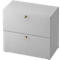 Armoire pour dossiers suspendus TOPAS LINE, 2 hauteurs de classeurs, avec extension totale, gris clair/gris clair