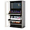 Armoire pour produits chimiques asecos CS-CLASSIC-GF, portes battantes avec découpe en verre, façade blanc pur, L 1055 x P 520 x H 1950 mm