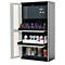 Armoire pour produits chimiques asecos CS-CLASSIC-GF, portes battantes avec découpe en verre, façade gris clair, L 1055 x P 520 x H 1950 mm