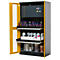 Armoire pour produits chimiques asecos CS-CLASSIC-GF, portes battantes avec découpe en verre, façade jaune de sécurité, L 1055 x P 520 x H 1950 mm