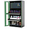 Armoire pour produits chimiques asecos CS-CLASSIC-GF, portes battantes avec découpe en verre, façade vert réséda, L 1055 x P 520 x H 1950 mm