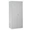 Armoire pour produits d'entretien, l. 800 mm, 4 étagères, avec cloison médiane, verrouillable, gris clair RAL 7035/gris clair RAL 7035