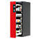 Armoire pour produits dangereux V-LINE Asecos, type 90, 1 tiroir vertical, gris anthracite/rouge circulation