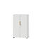 Armoire Start Off Wood, en bois, 4 HC, verrouillable, piètement avec patins, L 800 x P 420 x H 1470 mm, gris clair 