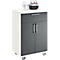 Armoire traiteur mobile avec portes battantes, L 650 x P 500 x H 1000 mm, blanc/graphite