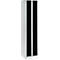 Armoire-vestiaire peu encombrante, largeur de compartiment 200 mm, verrouillable, 2 compartiments, noir