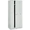 Armoire-vestiaire peu encombrante, largeur de compartiment 200 mm, verrouillable, 4 compartiments, gris clair