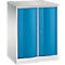 Armoire vestiaire Resisto de C+P, 2 compartiments, 2 casiers, L 772 x P 540 x H 1077 mm, gris clair/bleu clair