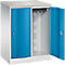 Armoire vestiaire Resisto de C+P, 2 compartiments, 2 casiers, L 772 x P 540 x H 1077 mm, gris clair/bleu clair