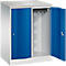 Armoire vestiaire Resisto de C+P, 2 compartiments, 2 casiers, L 772 x P 540 x H 1077 mm, gris clair/bleu gentiane