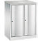 Armoire vestiaire Resisto de C+P, 2 compartiments, 2 casiers, L 772 x P 540 x H 1077 mm, gris clair