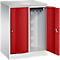 Armoire vestiaire Resisto de C+P, 2 compartiments, 2 casiers, L 772 x P 540 x H 1077 mm, gris clair/rouge rubis