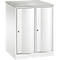 Armoire vestiaire Resisto de C+P, 2 compartiments, 2 casiers, L 772 x P 640 x H 1077 mm, blanc trafic