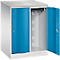 Armoire vestiaire Resisto de C+P, 2 compartiments, 2 casiers, L 772 x P 640 x H 1077 mm, gris clair/bleu clair
