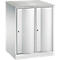 Armoire vestiaire Resisto de C+P, 2 compartiments, 2 casiers, L 772 x P 640 x H 1077 mm, gris clair