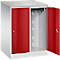 Armoire vestiaire Resisto de C+P, 2 compartiments, 2 casiers, L 772 x P 640 x H 1077 mm, gris clair/rouge rubis