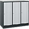 Armoire vestiaire Resisto de C+P, 3 compartiments, 3 casiers, L 1148 x P 540 x H 1077 mm, gris anthracite/gris clair