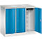 Armoire vestiaire Resisto de C+P, 3 compartiments, 3 casiers, L 1148 x P 540 x H 1077 mm, gris clair/bleu clair