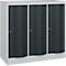 Armoire vestiaire Resisto de C+P, 3 compartiments, 3 casiers, L 1148 x P 540 x H 1077 mm, gris clair/gris anthracite