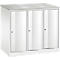 Armoire vestiaire Resisto de C+P, 3 compartiments, 3 casiers, L 1148 x P 640 x H 1077 mm, blanc signalisation