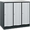 Armoire vestiaire Resisto de C+P, 3 compartiments, 3 casiers, L 1148 x P 640 x H 1077 mm, gris anthracite/gris clair