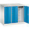 Armoire vestiaire Resisto de C+P, 3 compartiments, 3 casiers, L 1148 x P 640 x H 1077 mm, gris clair/bleu clair