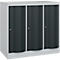 Armoire vestiaire Resisto de C+P, 3 compartiments, 3 casiers, L 1148 x P 640 x H 1077 mm, gris clair/gris anthracite